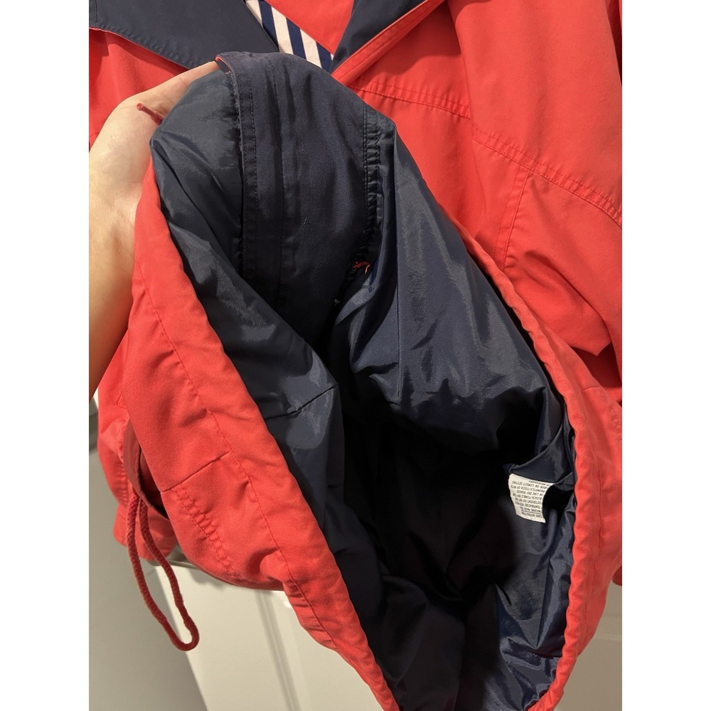 Vintage Mulberry Street Hooded Jacket Red Navy White Size Medium Sailing - Picture 6 of 9